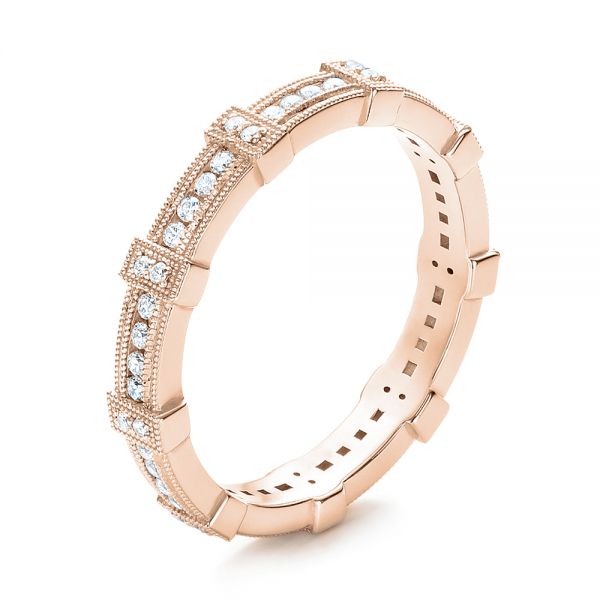 14k Rose Gold 14k Rose Gold Diamond Stackable Eternity Band - Three-Quarter View - 101922