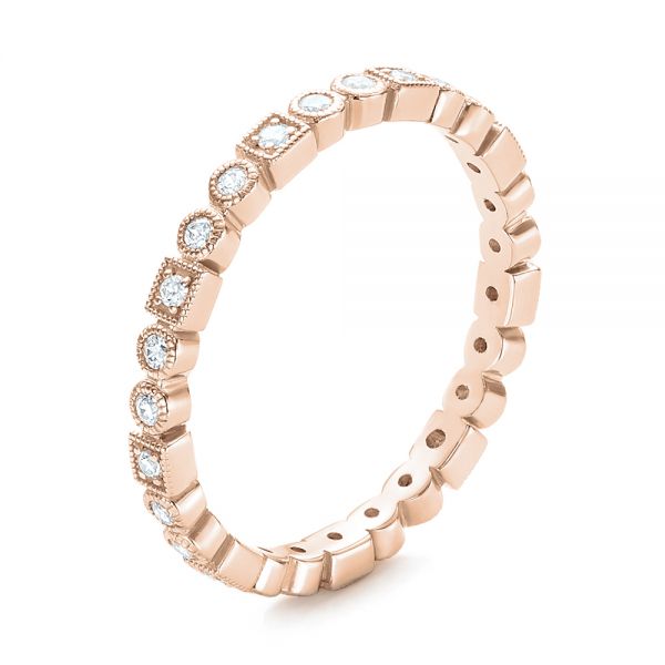18k Rose Gold 18k Rose Gold Diamond Stackable Eternity Band - Three-Quarter View -  101925