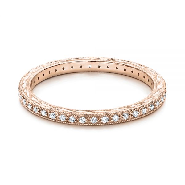 14k Rose Gold 14k Rose Gold Diamond Stackable Eternity Band - Flat View - 101895