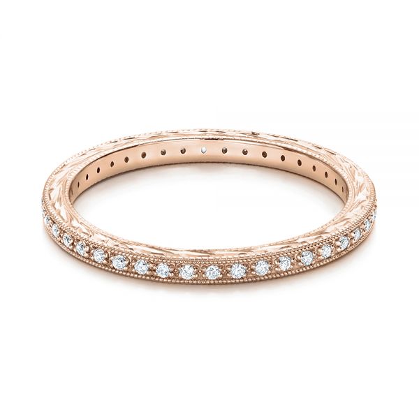 14k Rose Gold 14k Rose Gold Diamond Stackable Eternity Band - Flat View -  101895