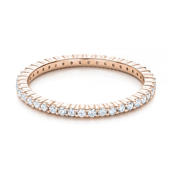 18k Rose Gold 18k Rose Gold Diamond Stackable Eternity Band - Flat View -  101900
