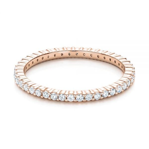 14k Rose Gold 14k Rose Gold Diamond Stackable Eternity Band - Flat View -  101900