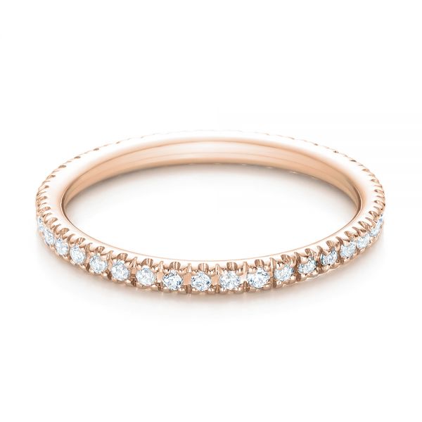 18k Rose Gold 18k Rose Gold Diamond Stackable Eternity Band - Flat View -  101914