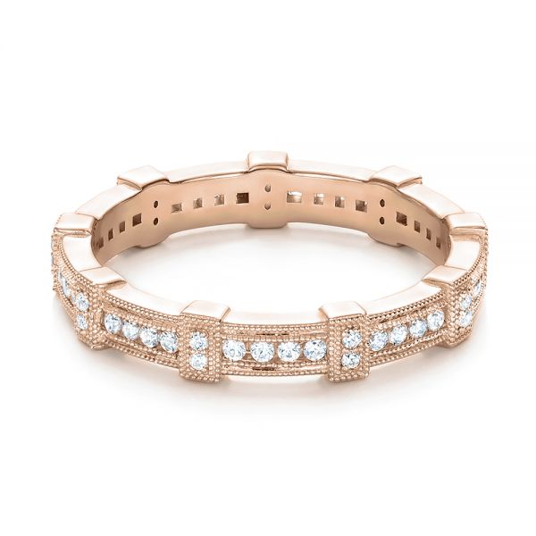 14k Rose Gold 14k Rose Gold Diamond Stackable Eternity Band - Flat View - 101922