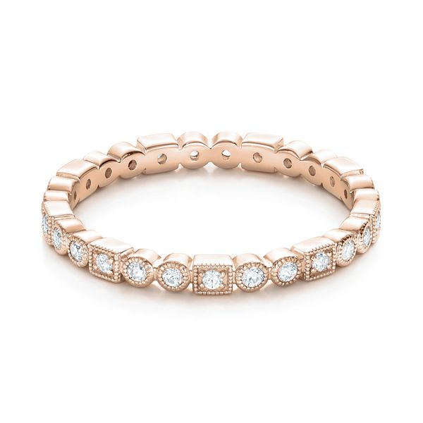 14k Rose Gold 14k Rose Gold Diamond Stackable Eternity Band - Flat View -  101925