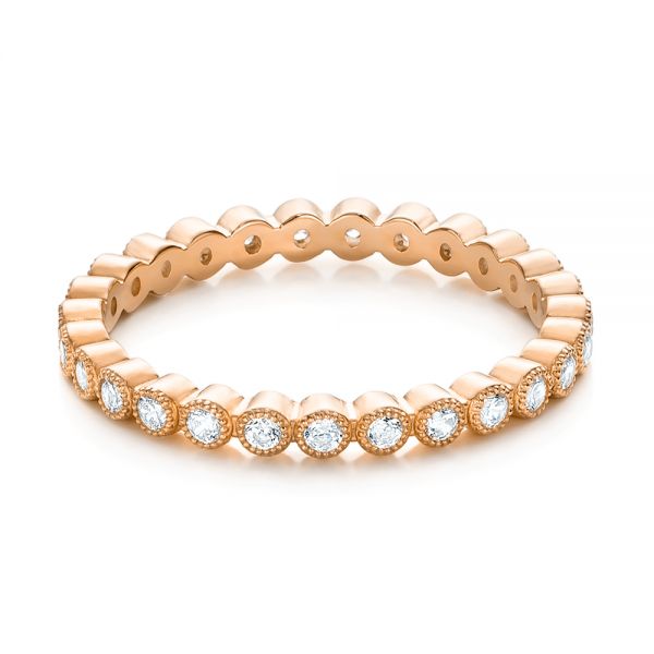 14k Rose Gold 14k Rose Gold Diamond Stackable Eternity Band - Flat View -  101930