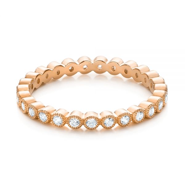 14k Rose Gold 14k Rose Gold Diamond Stackable Eternity Band - Flat View - 101930