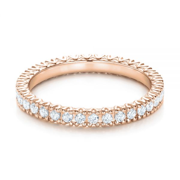 14k Rose Gold 14k Rose Gold Diamond Stackable Eternity Band - Flat View -  101933