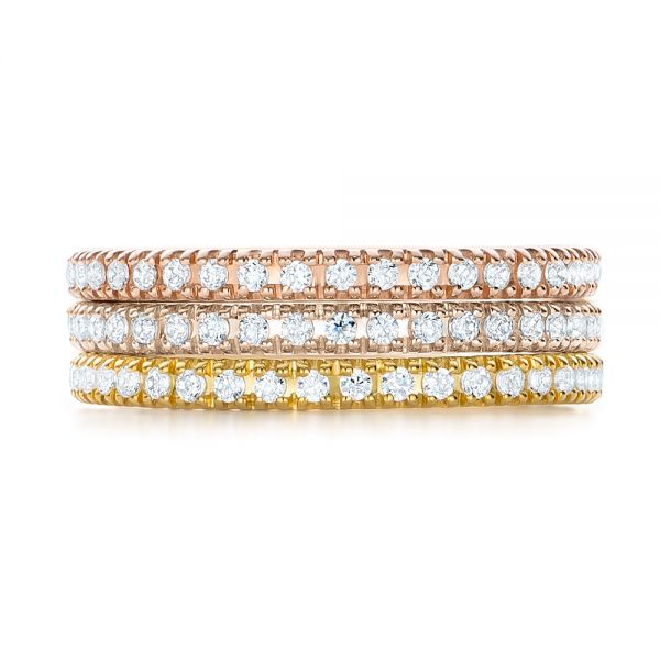 18k Rose Gold 18k Rose Gold Diamond Stackable Eternity Band - Side View -  101914
