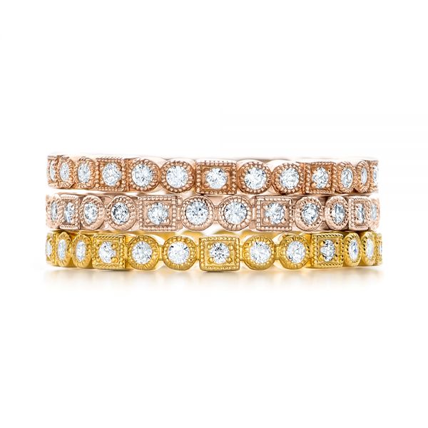18k Rose Gold 18k Rose Gold Diamond Stackable Eternity Band - Front View -  101925