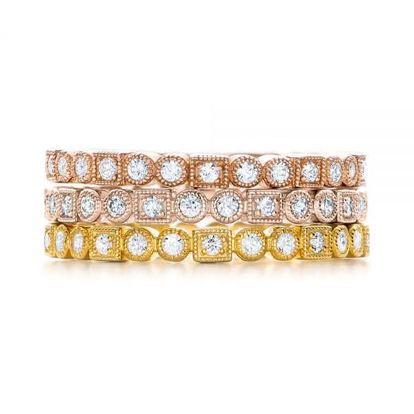 18k Rose Gold 18k Rose Gold Diamond Stackable Eternity Band - Front View - 101925