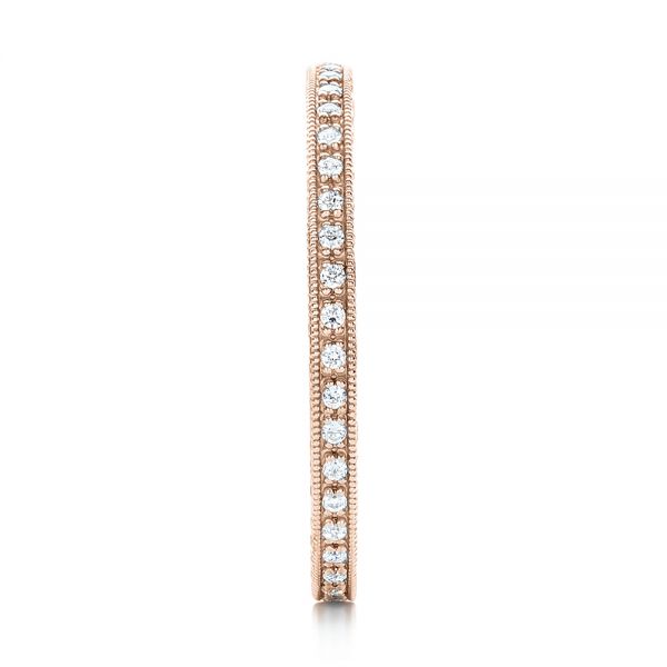 14k Rose Gold 14k Rose Gold Diamond Stackable Eternity Band - Side View - 101895