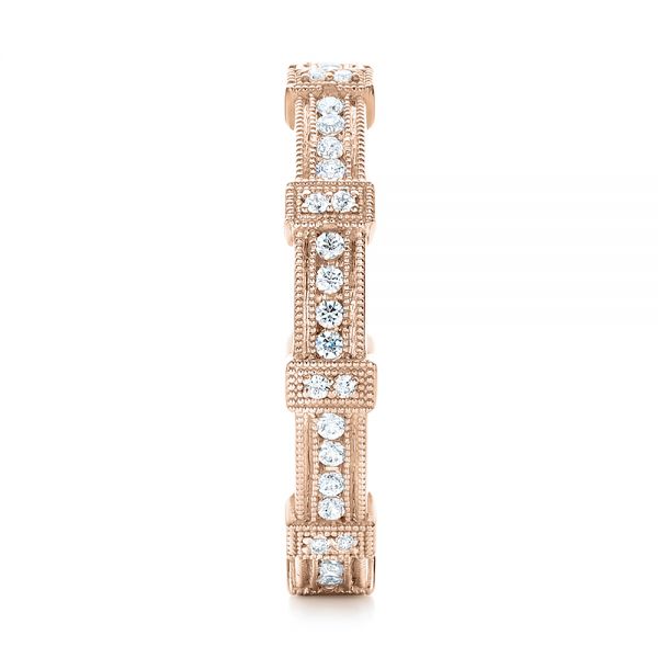 18k Rose Gold 18k Rose Gold Diamond Stackable Eternity Band - Side View -  101922