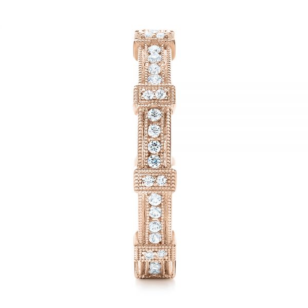 14k Rose Gold 14k Rose Gold Diamond Stackable Eternity Band - Side View - 101922