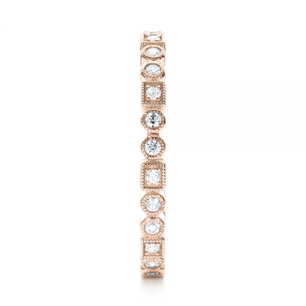 18k Rose Gold 18k Rose Gold Diamond Stackable Eternity Band - Side View -  101925