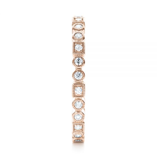 18k Rose Gold 18k Rose Gold Diamond Stackable Eternity Band - Side View - 101925