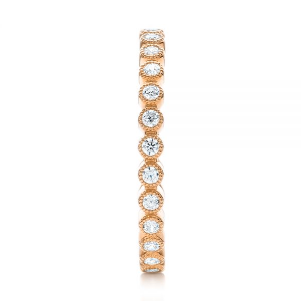 14k Rose Gold 14k Rose Gold Diamond Stackable Eternity Band - Side View -  101930