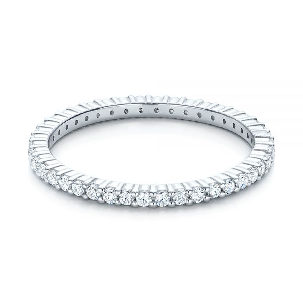 18k White Gold Diamond Stackable Eternity Band - Flat View -  101900