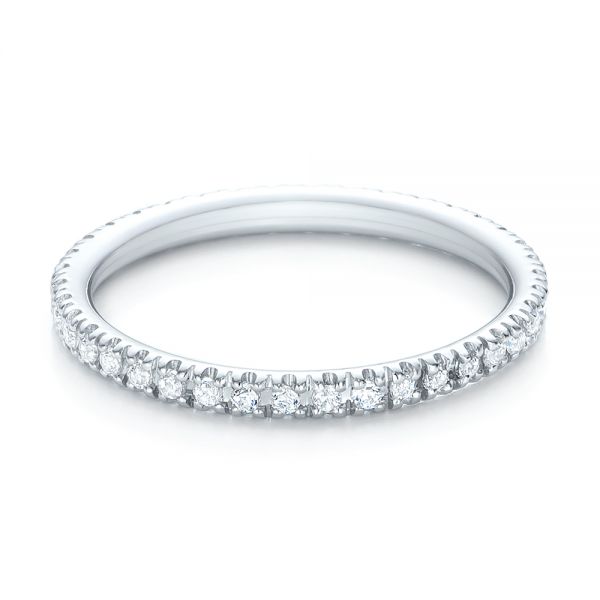 18k White Gold Diamond Stackable Eternity Band - Flat View -  101914