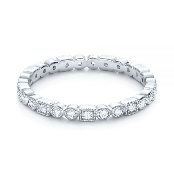 14k White Gold 14k White Gold Diamond Stackable Eternity Band - Flat View -  101925