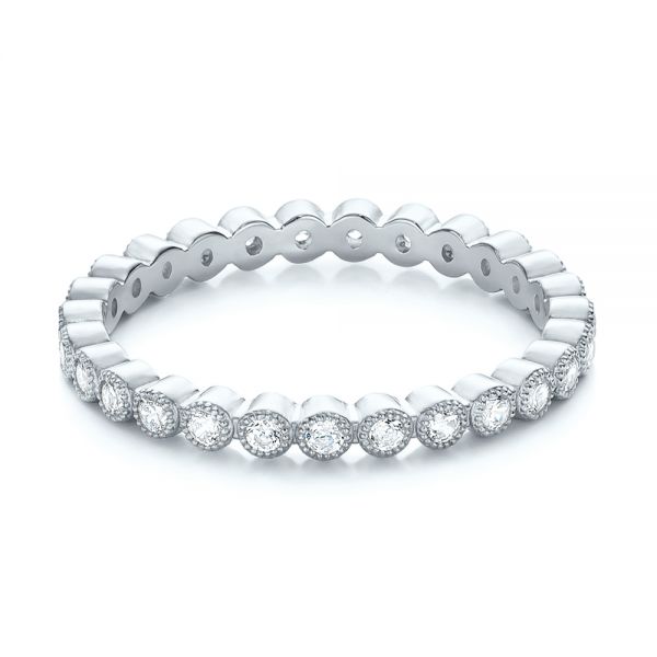 18k White Gold 18k White Gold Diamond Stackable Eternity Band - Flat View - 101930