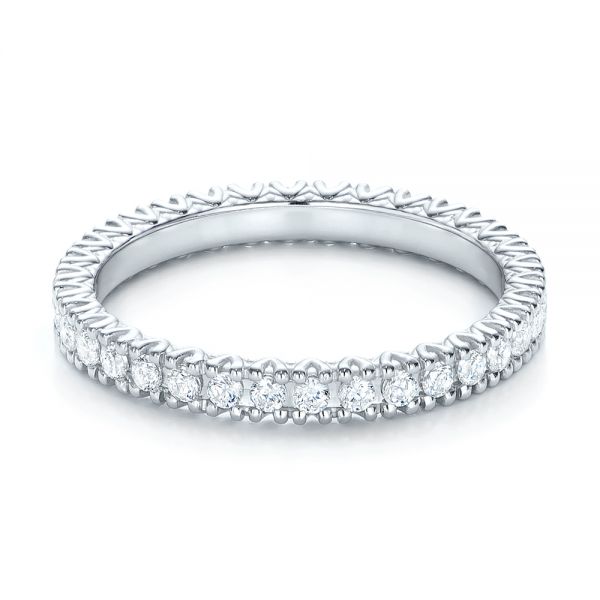 18k White Gold Diamond Stackable Eternity Band - Flat View -  101933