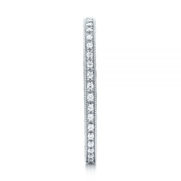 18k White Gold Diamond Stackable Eternity Band - Side View -  101895