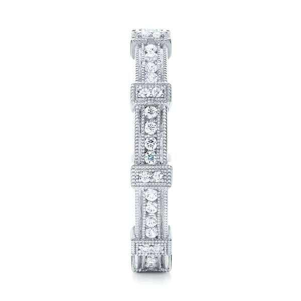 18k White Gold Diamond Stackable Eternity Band - Side View -  101922