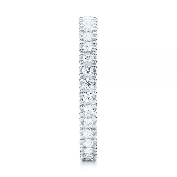 18k White Gold Diamond Stackable Eternity Band - Side View -  101933