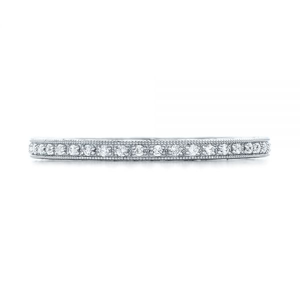 18k White Gold Diamond Stackable Eternity Band - Top View -  101895