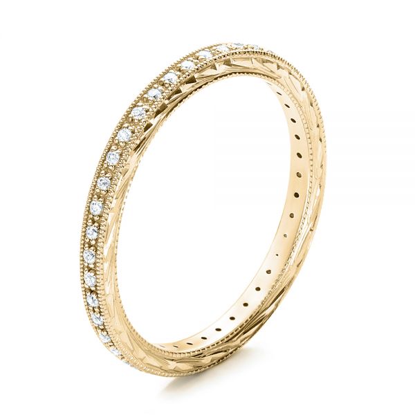 18k Yellow Gold 18k Yellow Gold Diamond Stackable Eternity Band - Three-Quarter View -  101895