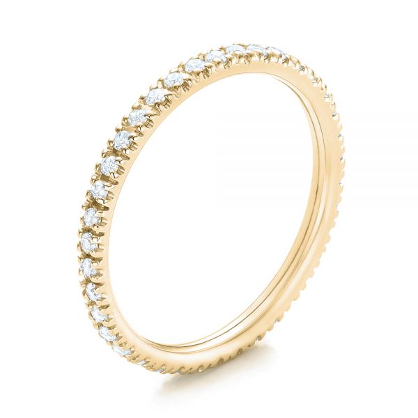18k Yellow Gold 18k Yellow Gold Diamond Stackable Eternity Band - Three-Quarter View -  101914