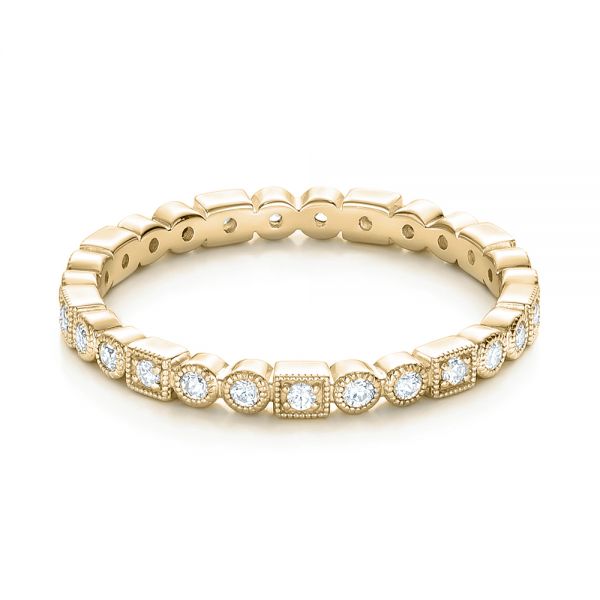 18k Yellow Gold 18k Yellow Gold Diamond Stackable Eternity Band - Flat View - 101925