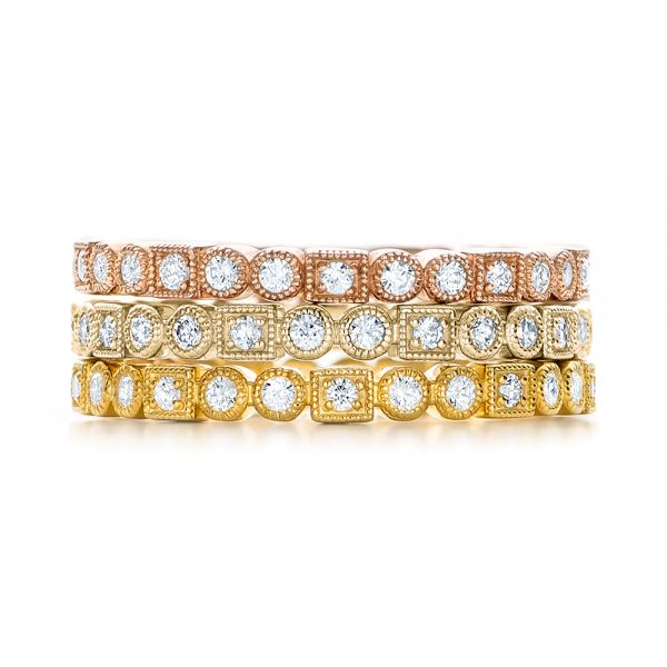 18k Yellow Gold 18k Yellow Gold Diamond Stackable Eternity Band - Front View - 101925