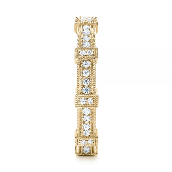 18k Yellow Gold 18k Yellow Gold Diamond Stackable Eternity Band - Side View -  101922