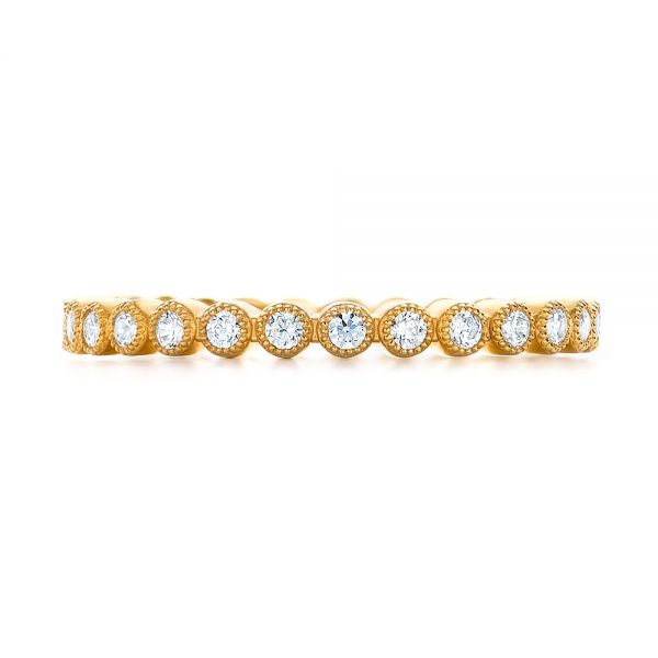 18k Yellow Gold Diamond Stackable Eternity Band - Top View -  101930