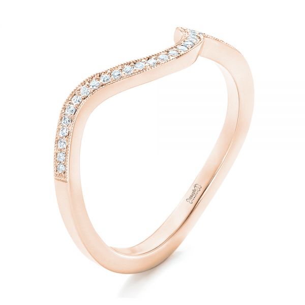 14k Rose Gold 14k Rose Gold Diamond Wedding Band - Three-Quarter View -  102232