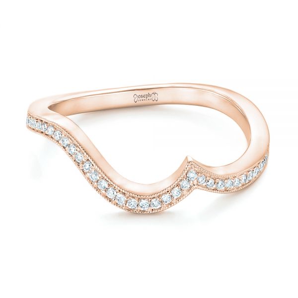 18k Rose Gold 18k Rose Gold Diamond Wedding Band - Flat View -  102232