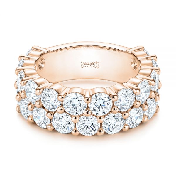 14k Rose Gold 14k Rose Gold Diamond Wedding Band - Flat View -  106670