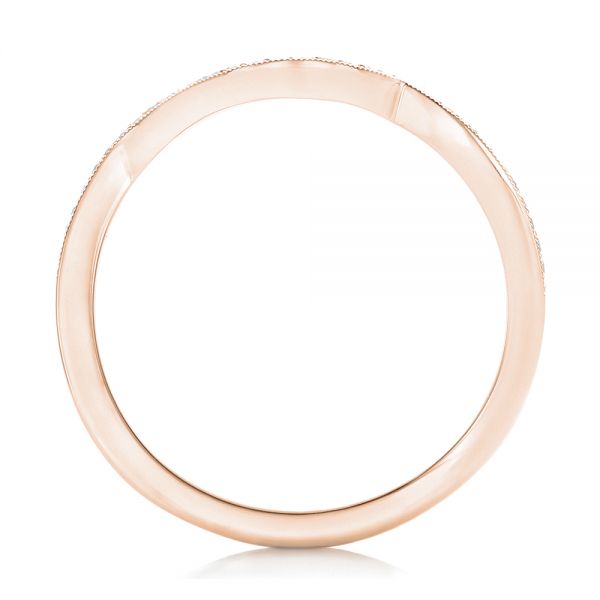 18k Rose Gold 18k Rose Gold Diamond Wedding Band - Front View - 102232