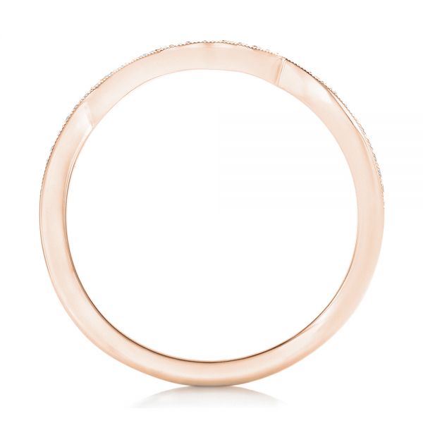 18k Rose Gold 18k Rose Gold Diamond Wedding Band - Front View -  102232