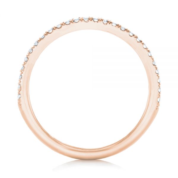 18k Rose Gold 18k Rose Gold Diamond Wedding Band - Front View - 102822