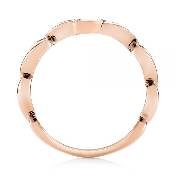 14k Rose Gold And 18K Gold 14k Rose Gold And 18K Gold Diamond Wedding Band - Front View -  103109