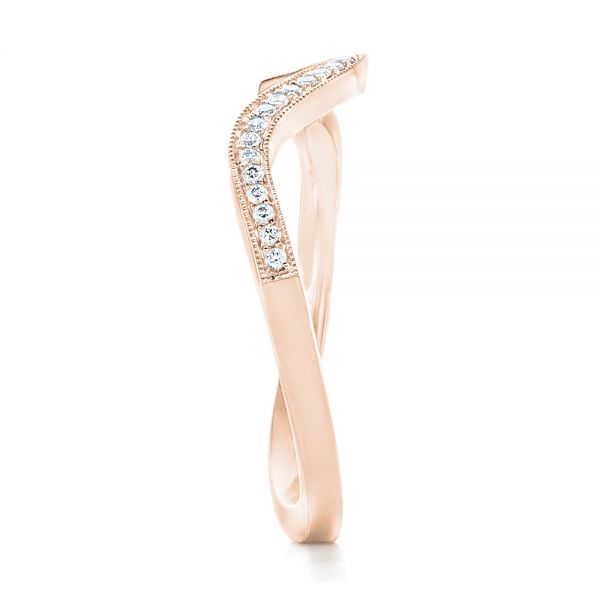 14k Rose Gold 14k Rose Gold Diamond Wedding Band - Side View -  102232