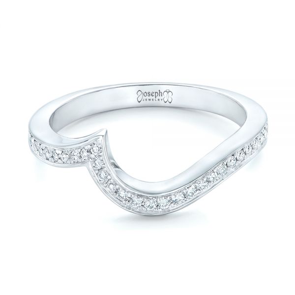 14k White Gold Diamond Wedding Band - Flat View - 102331
