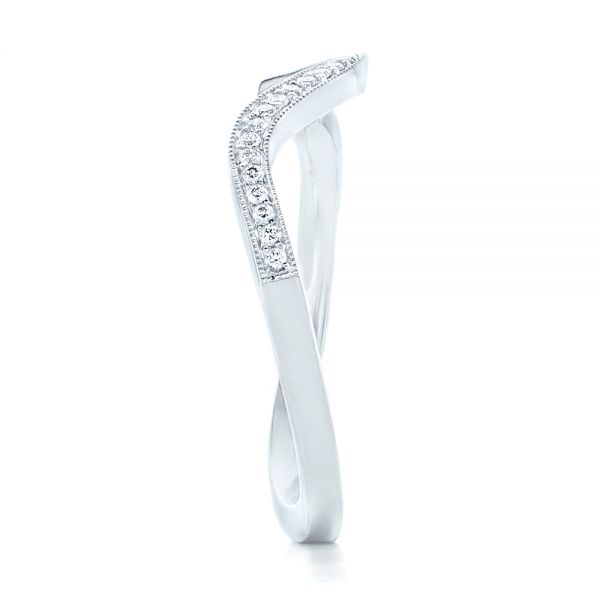 18k White Gold 18k White Gold Diamond Wedding Band - Side View -  102232