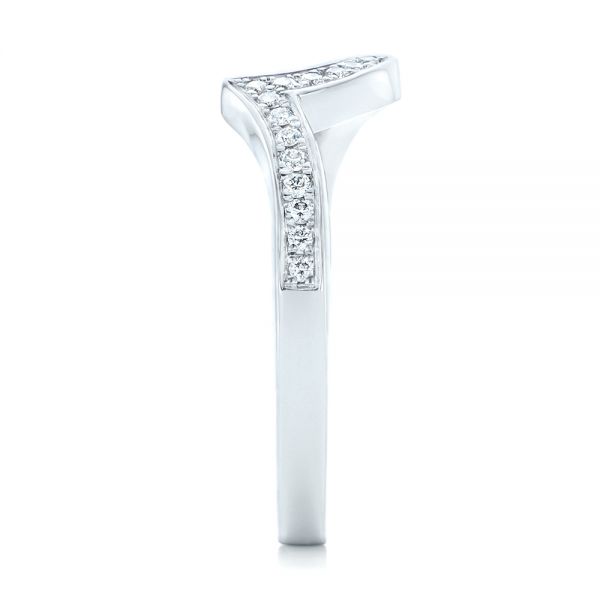 14k White Gold Diamond Wedding Band - Side View - 102331