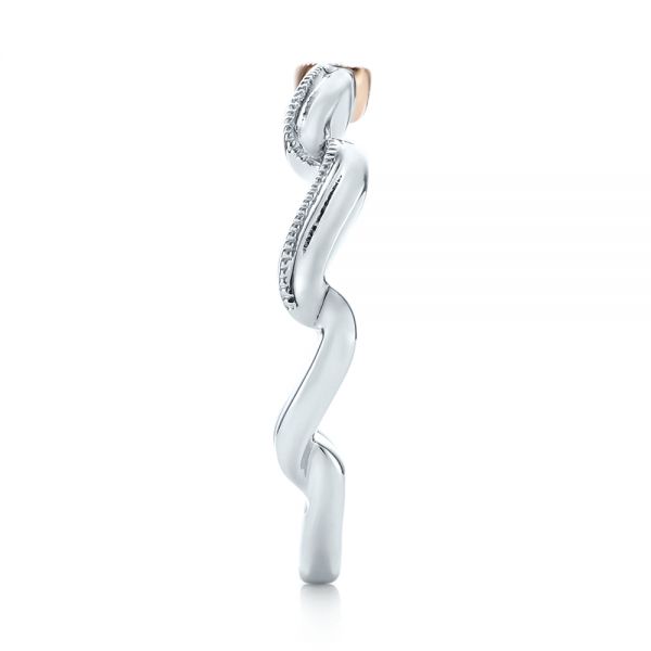 18k White Gold And 18K Gold Diamond Wedding Band - Side View - 103109