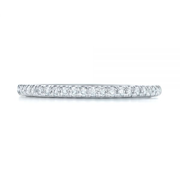 18k White Gold 18k White Gold Diamond Wedding Band - Top View -  102822