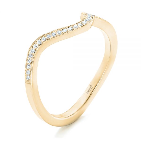 18k Yellow Gold 18k Yellow Gold Diamond Wedding Band - Three-Quarter View -  102232